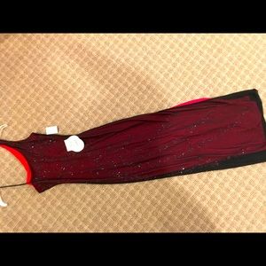 Black over red beaded gown one shoulder sz - Small